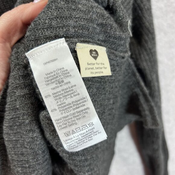 Madewell Gray Small Glenbrook Merino Wool Blend Half Zip Sweater  Pockets Pull O - Picture 3 of 11
